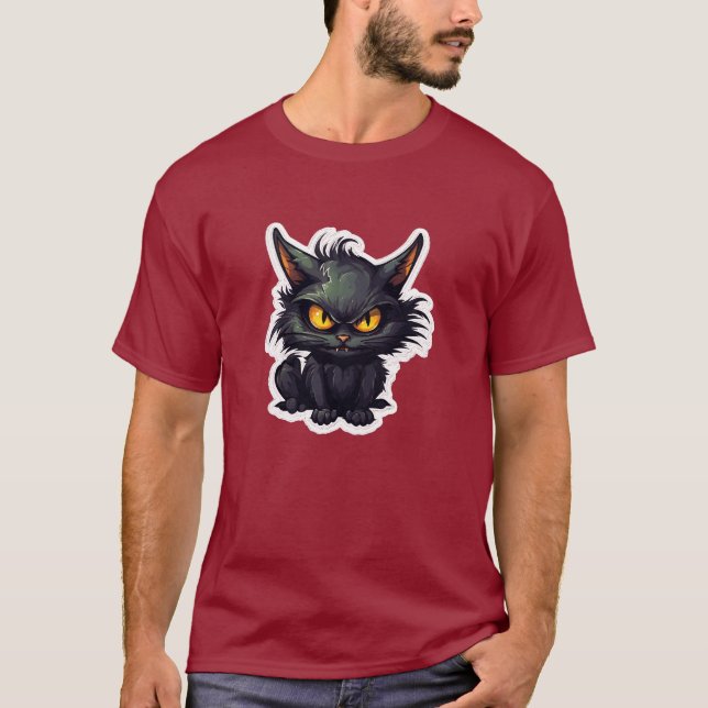 Diseño de gato negro para bebés - Camiseta oscura  (Anverso)