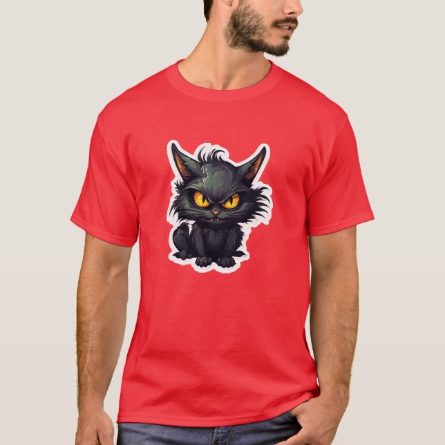 Diseño de gato negro para bebés - Camiseta oscura  (Anverso)