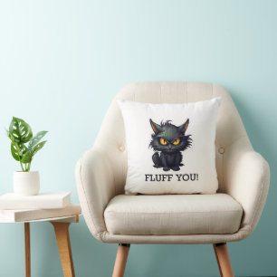 Diseño de gato negro para bebés - Cojín decorativo