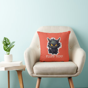 Diseño de gato negro para bebés - Cojín decorativo