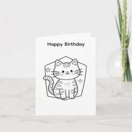 Diseño de gato para tarjeta de cumpleaños para col