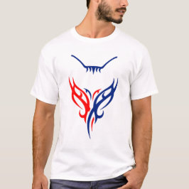 Diseño de Gato Tribal - Camiseta Abstracta Roja y 