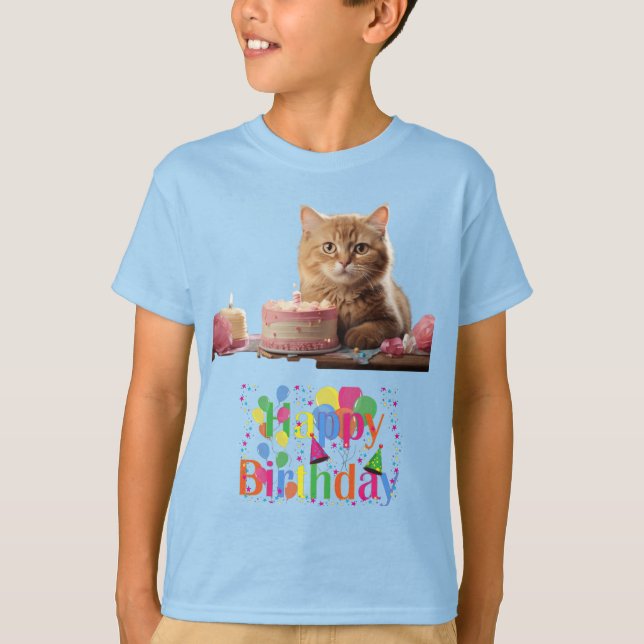 Diseño de gatos de cumpleaños feliz para camisetas (Anverso)