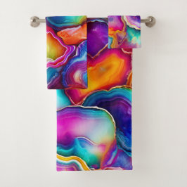 Diseño de Geoda Abstracto Colorido de Ágata Arcoír