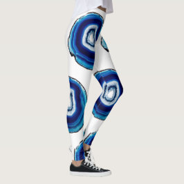 Diseño de Geode azul cobalto Leggings