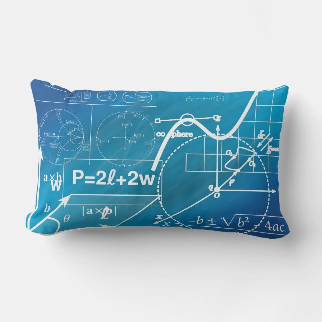 diseño de geometría decoración de almohada azul y  (Anverso)