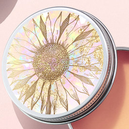 diseño de girasol pegatina redondo clásico