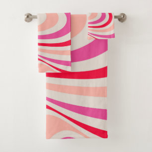 Diseño de giro retro rosa, rojo y gris abstracto