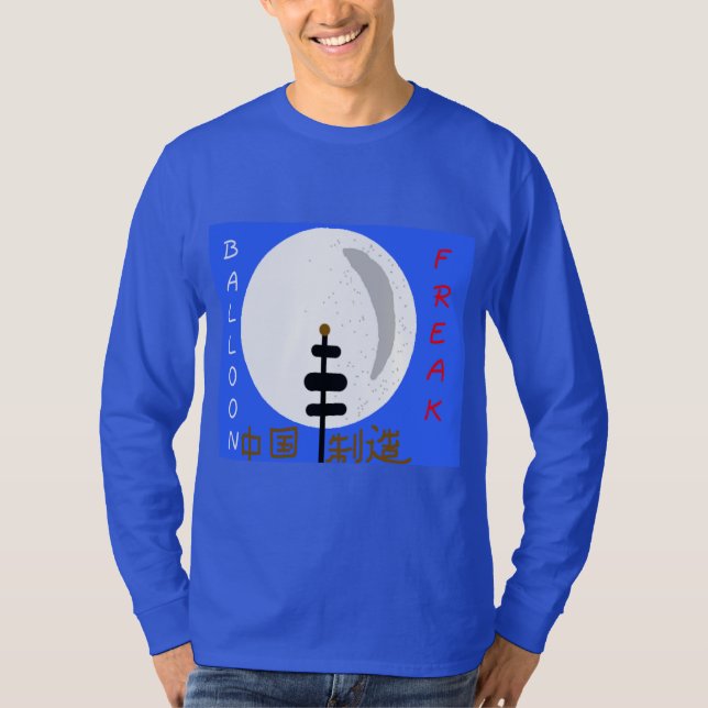 Diseño de globo Freak en camiseta azul para hombre (Anverso)