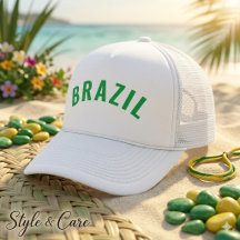 Diseño de gorra de camionero con texto Brasil pers
