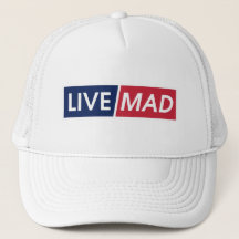 Diseño de gorra de tipografía atrevida Live Mad