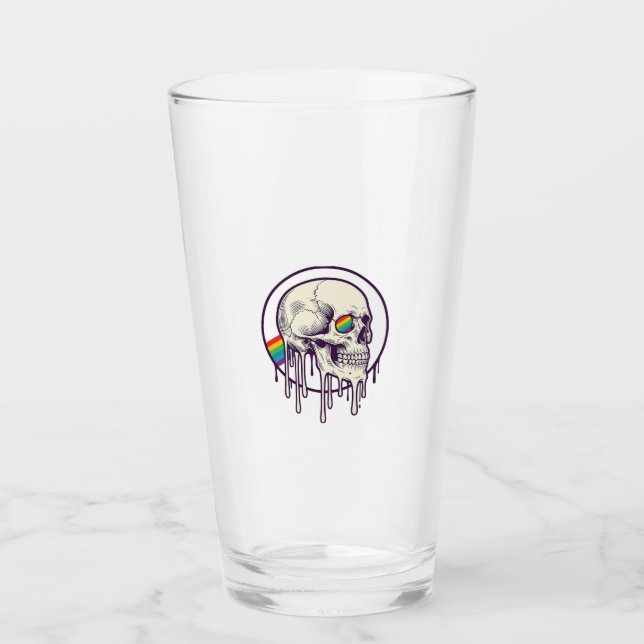 Diseño de grabado vintage de calavera goteando arc (Anverso)