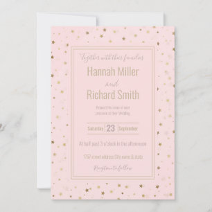 Diseño de gradiente rosado de estrellas doradas