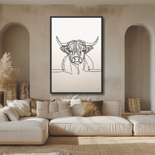 Diseño de granja neutral de arte de línea de vaca 