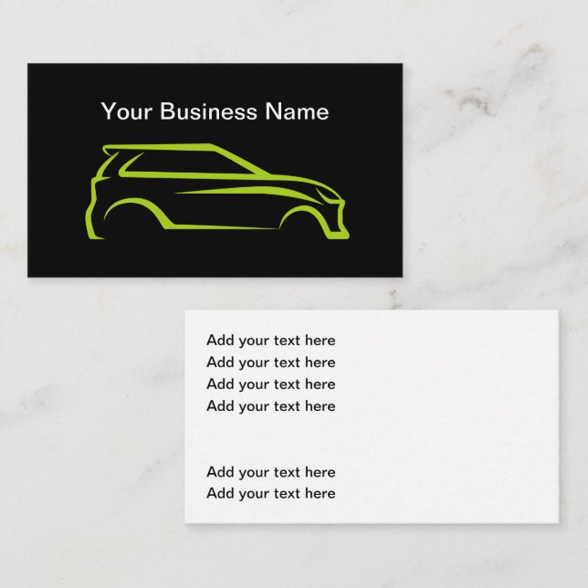 Diseño de Guay para tarjetas de visita automotriz  (Anverso / Reverso)