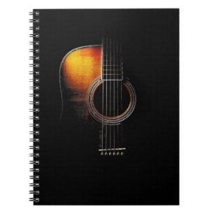 Diseño de guitarra acústica de color Cuaderno del