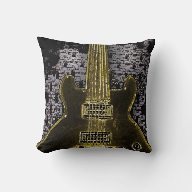 Diseño de guitarra en almohada (Anverso)