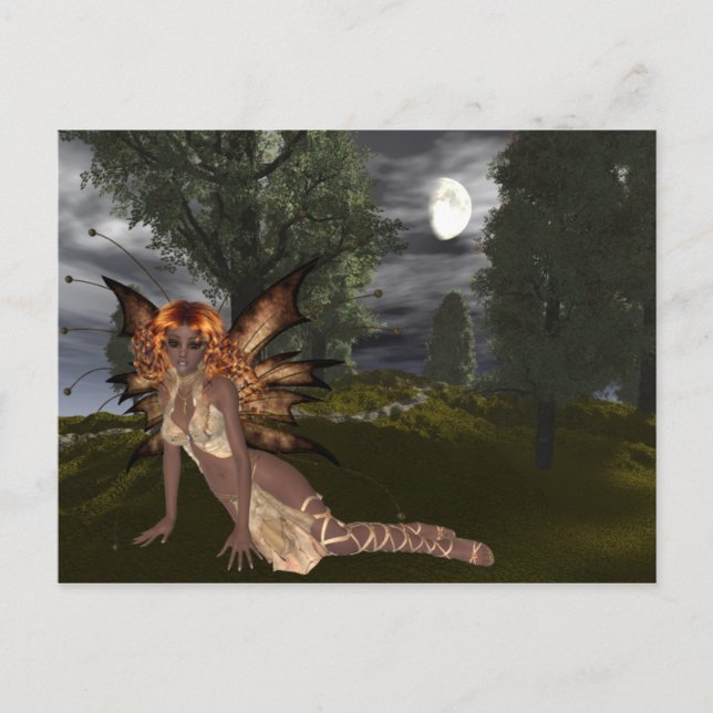 Diseño de hadas nocturnas 1 - Postales de fantasía (Anverso)