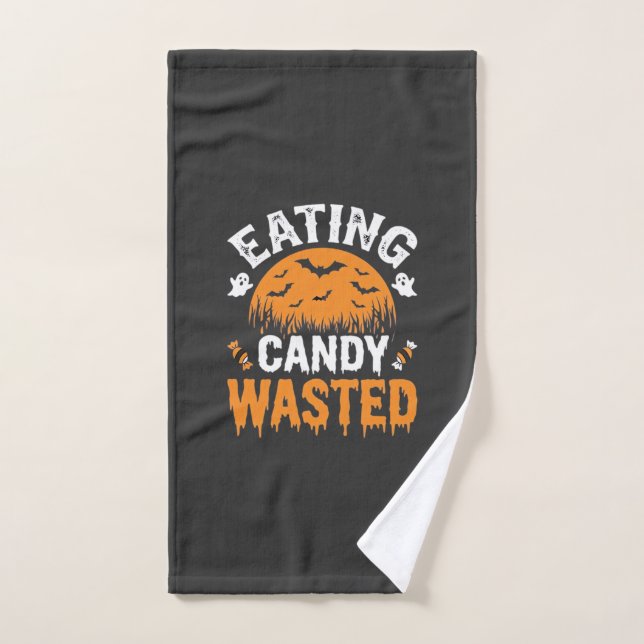 Diseño de Halloween de comer dulces desperdiciados (Toalla de mano)