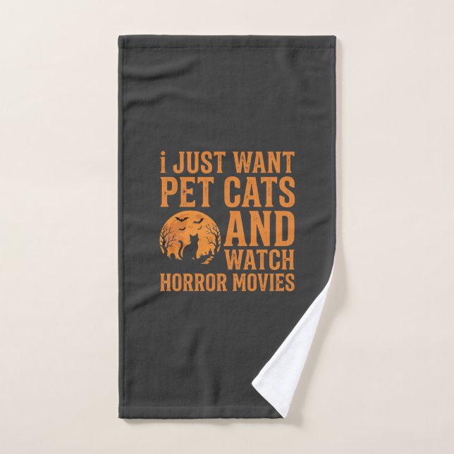 Diseño de Halloween de películas de terror de gato (Toalla de mano)