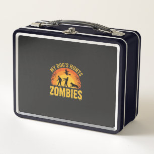 Diseño de Halloween de perro caza zombies