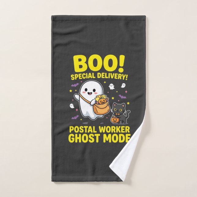 Diseño de Halloween del modo fantasma del trabajad (Toalla de mano)
