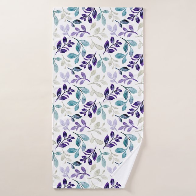 Diseño de hojas de acuarela armoniosas (Toalla de baño)