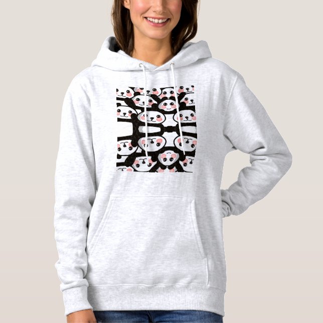 Diseño de ilustración de Panda Sudadera con capuch (Anverso)