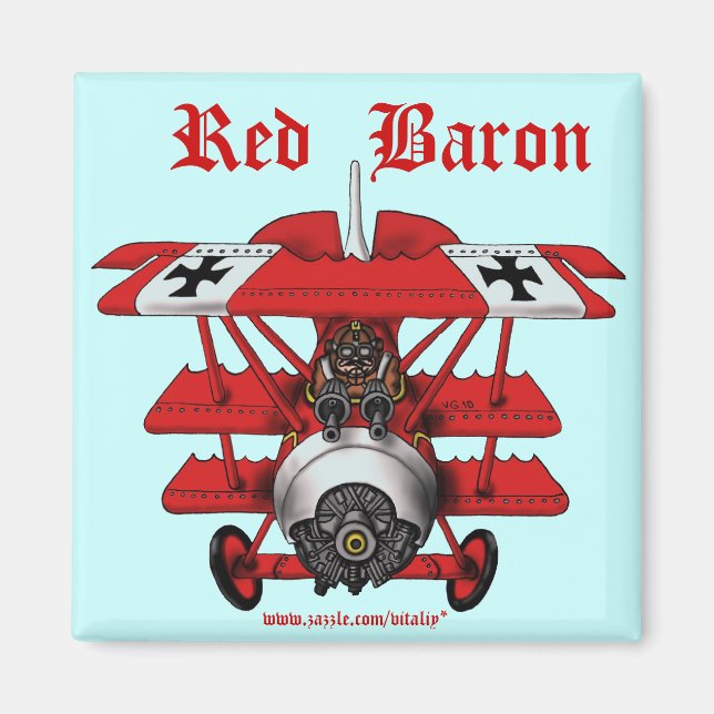 Diseño de imán de avión de barón rojo Guay (Frente)