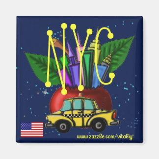 Diseño de imán fresco de la ciudad de Nueva York