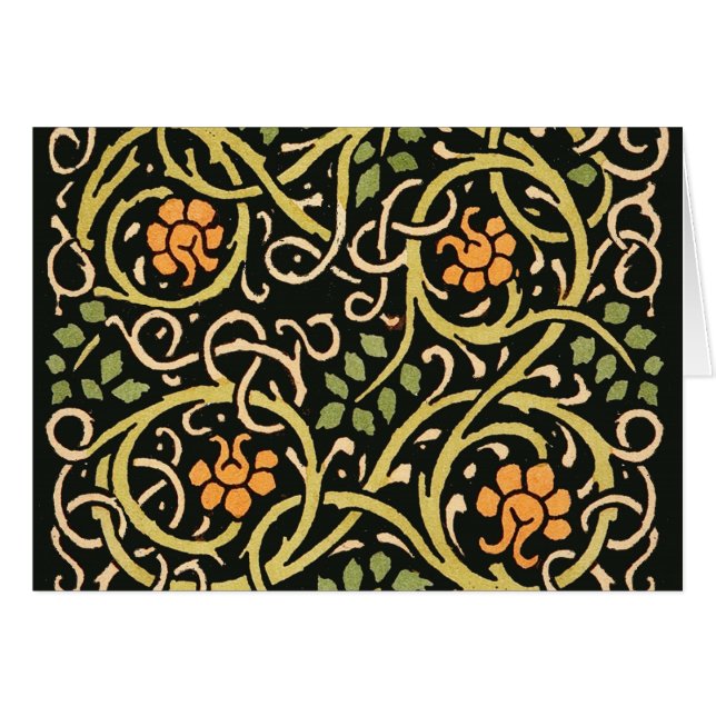 Diseño de impresión de arte floral negro William M (Anverso (Horizontal))