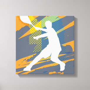 Diseño de impresión en lienzo de arte de tenis par
