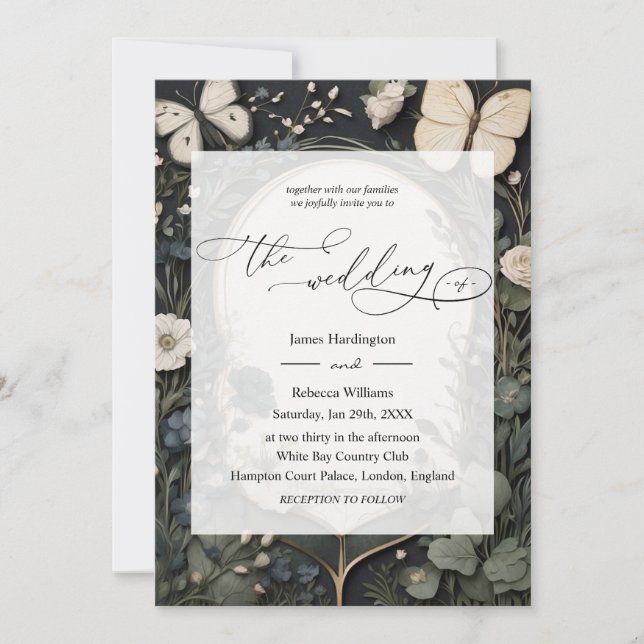 Diseño de invitación a bodas del Jardín de la Luna (Anverso)