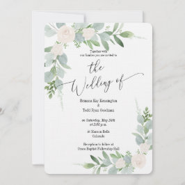 Diseño de Invitación a la Boda Blanca y Verde