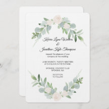 Diseño de Invitación a la Boda Blanca y Verde