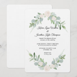Diseño de Invitación a la Boda Blanca y Verde