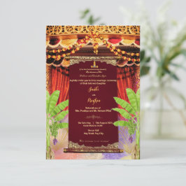 diseño de invitación de boda con scroll del sur de