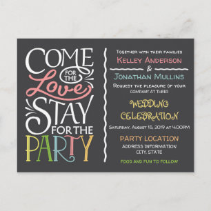 Diseño de invitación de boda divertida