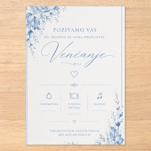 Diseño de invitación de boda elegante (Anverso)