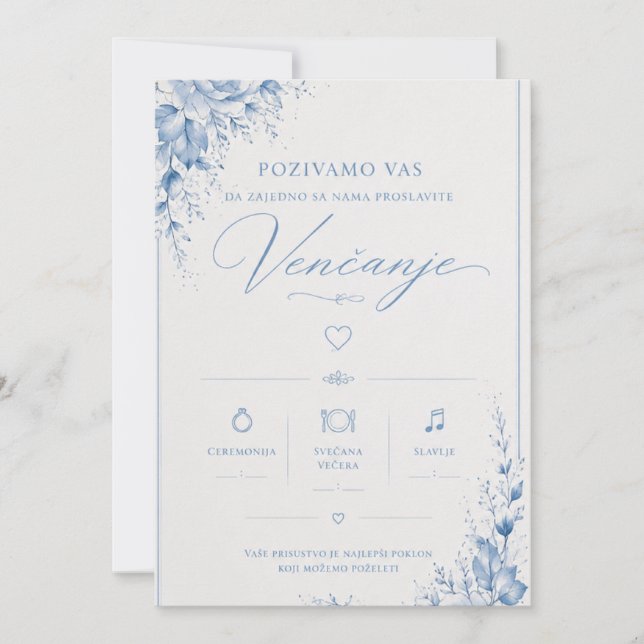 Diseño de invitación de boda elegante (Anverso)
