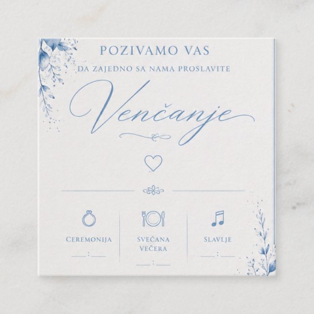 Diseño de invitación de boda elegante (Anverso)