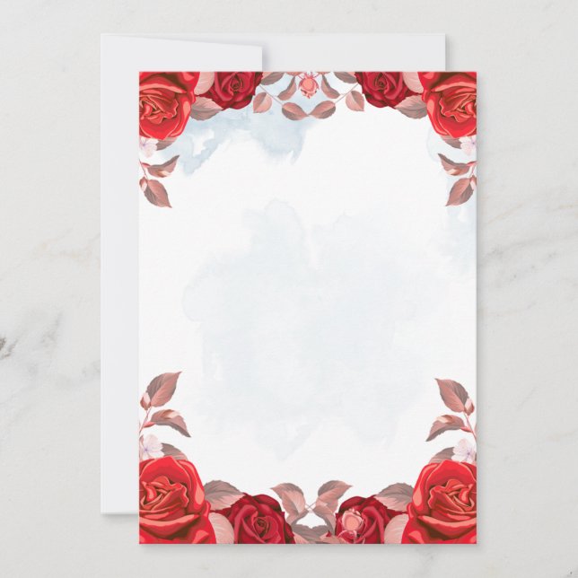 Diseño de Invitación de Boda Floral Elegante (Anverso)
