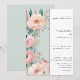 Diseño de Invitación de Boda Pastel Floral Eleganc