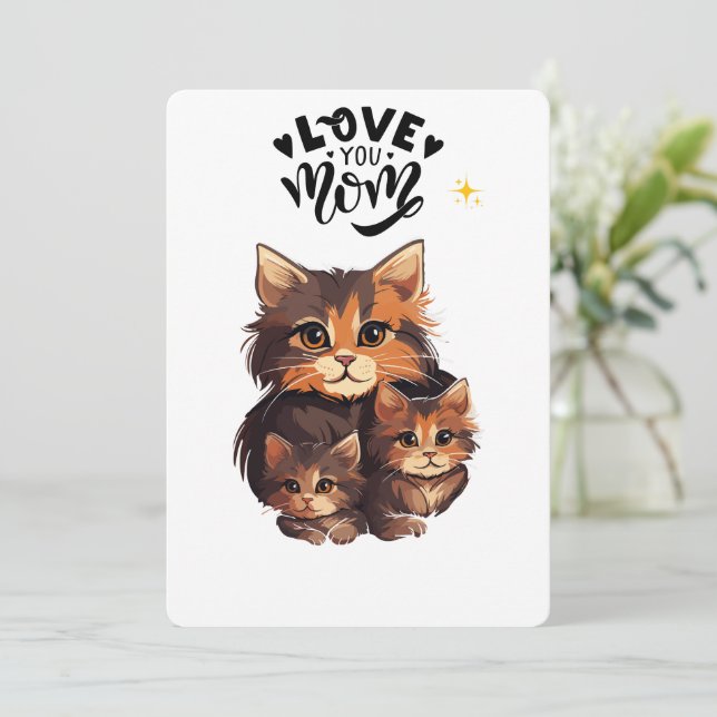 diseño de invitación de gato (Anverso de pie)