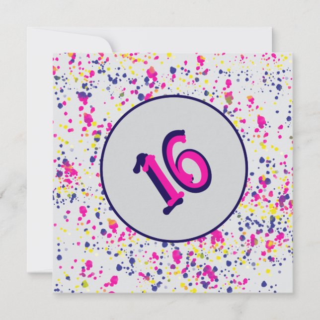 Diseño de Invitación de Purpurina Divertida de Con (Anverso)