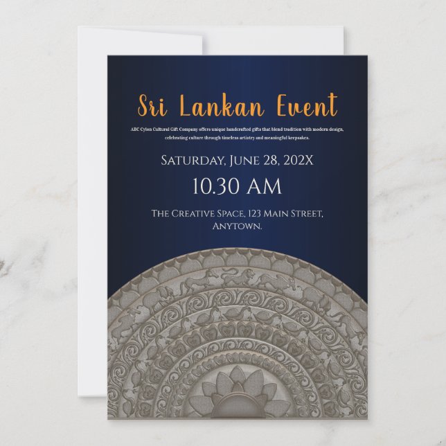 diseño de invitación de Sri Lanka (Anverso)