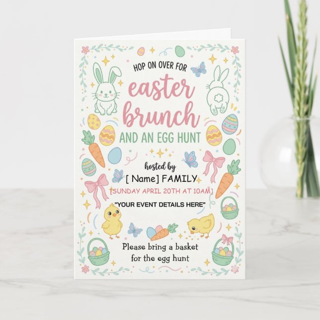 Diseño de Invitación del Conejo de Pascua Ecológic (Anverso)