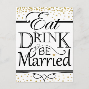 Diseño de invitación para Comer Beber y Casarse