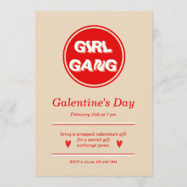 Diseño de invitación para el día de Galentine