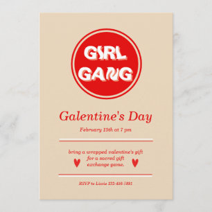 Diseño de invitación para el día de Galentine